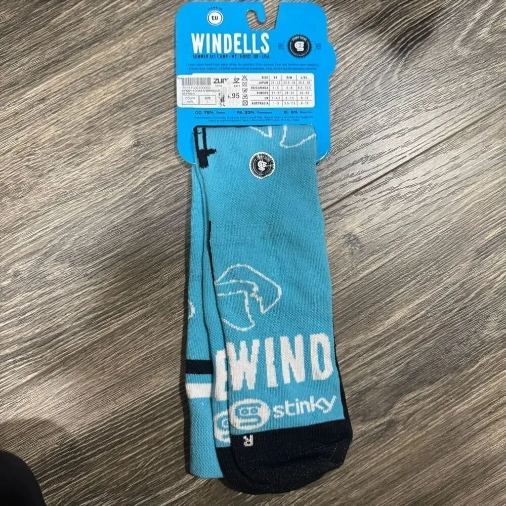 WINDELLS X STINKY L/XL Ski Socks Blue